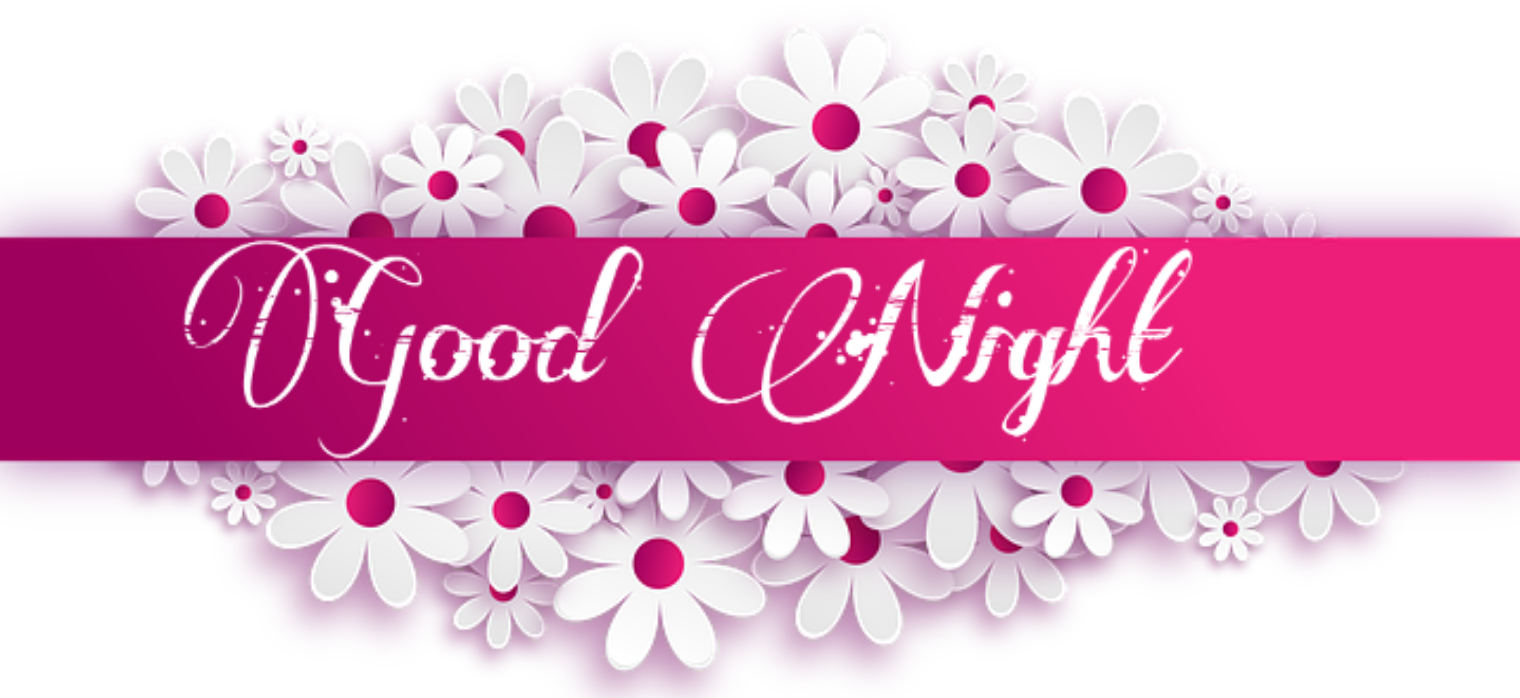 Good night images with flowers